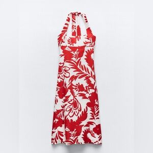 PRINTED LINEN BLEND DRESS - Zara